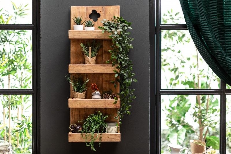 Massief keukenrek HEMINGWAY 80cm mahoniehouten wandplank - 40016
