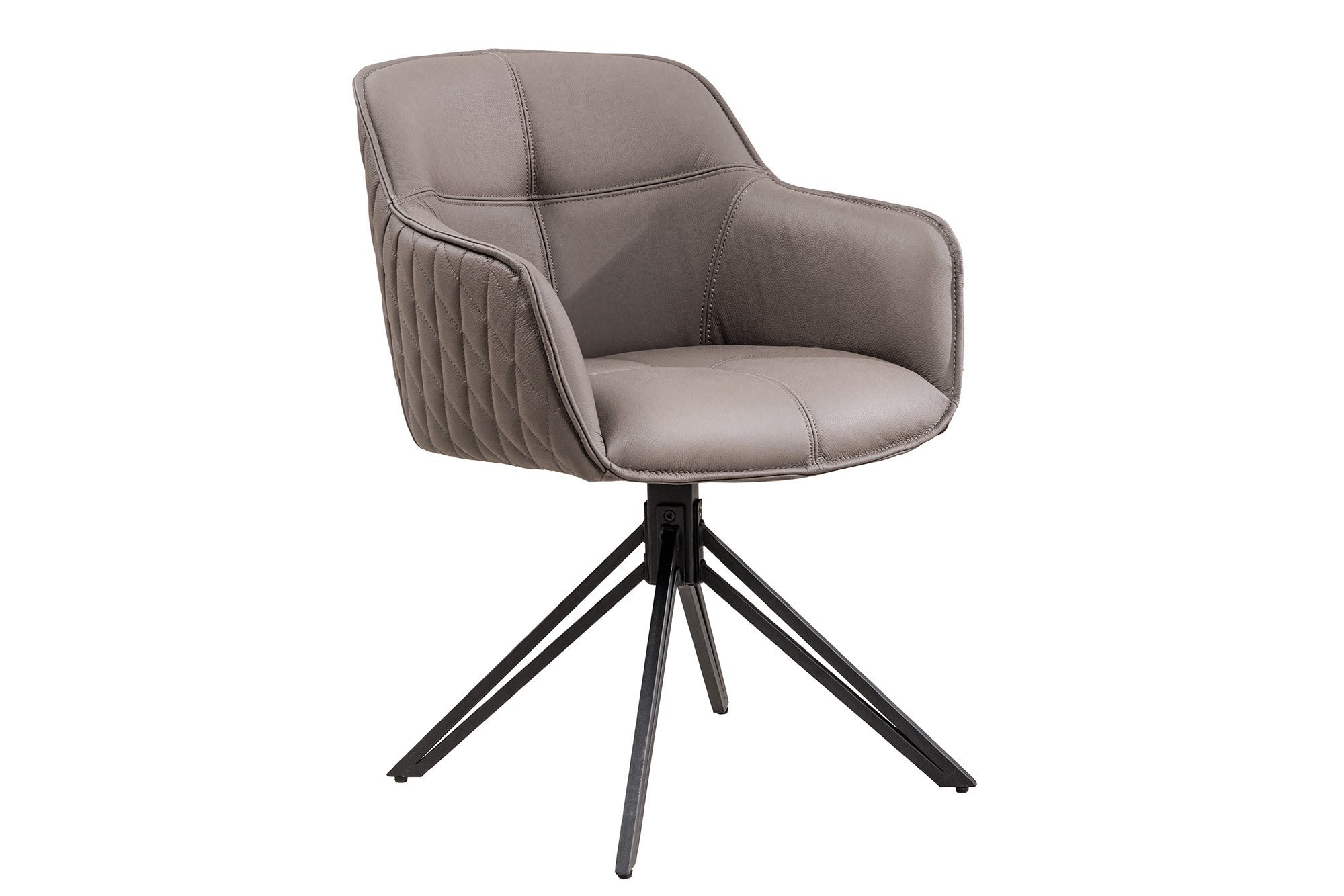 Draaistoel EUPHORIA draaibaar 180 graden met armleuningen leather taupe - 45862