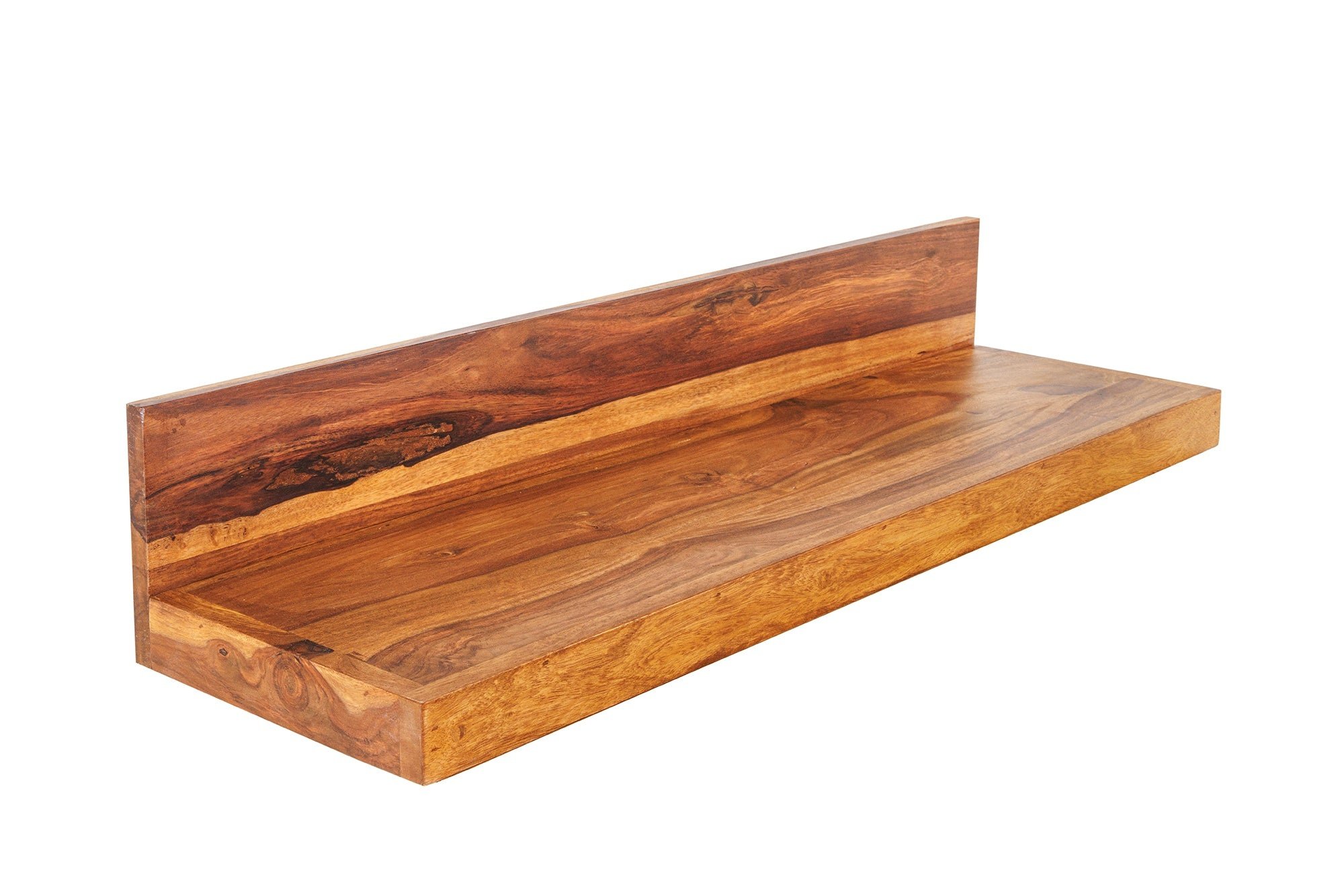 Wandplank MAKASSAR 80cm naturel steen finish sheesham hout - 44744